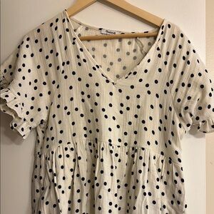 Polka Dot V-Neck Mini Dress